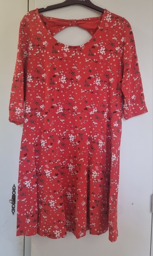 Robe femme rouge fleurie - robe,