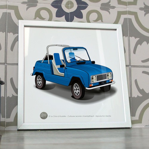 Poster jp4 bleue car - 4l,