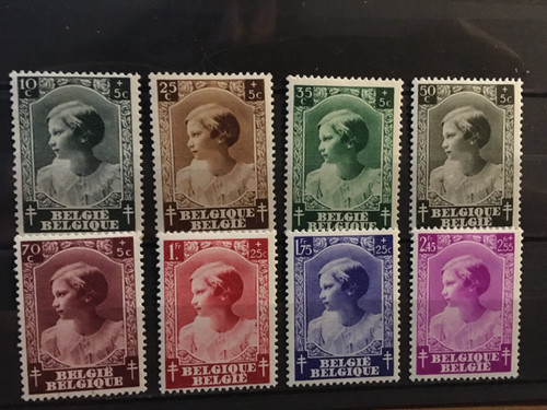 Belgique 1937 cob458 465 - 1937,