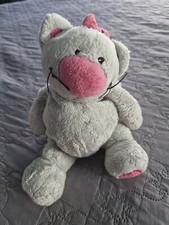 Doudou peluche chat gris rose