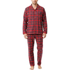 Pyjama Homme Écossais Rouge