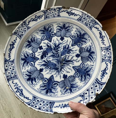 Grand plat faience xviiiéme - grand,