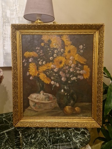 Peinture ancienne encadrée - peinture,