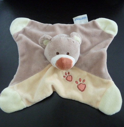 Doudou plat nattou ours - doudou,