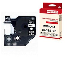 Ruban S0720610 45021 pour DYMO Letratag D1 compatible blanc sur fond noir x 1 p