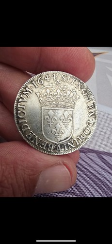 écu argent louis 14 xiii - 1/2,