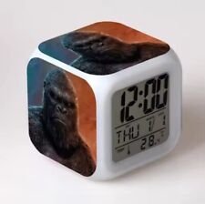 King Kong Godzilla Alarm Clock Light Digital Led 7 Color Nightlight 