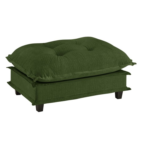 Inch chenille green ottoman - 73,