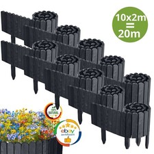 Bordure Bordurette de Jardin 10 m ou 20 m Clôture Flexible en Bois de Pin Neuf