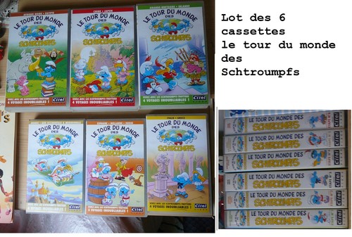 Schtroumpfs lot 6 cassettes - schtroumpfs,