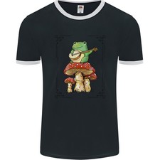 A Grenouille de Jeu The Guitare sur Un Champignon Hommes Ringer Fotl