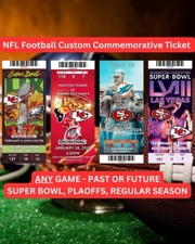 NFL Football Game Commemorative Souvenir Ticket Stub *Customized for any Game*
