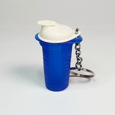 RARE Vintage Miniature Bottle TUPPERWARE Blue Pitcher Shaker Keychain Box