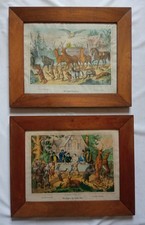 Paire de cadres noyer et