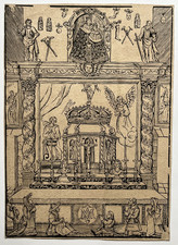 Autel Vierge GRAVURE BOIS Religiosa IMAGERIE RELIGIEUSE XVIII°