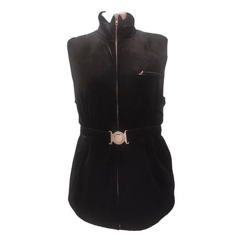 Gilet rembourré velours noir