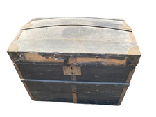 ANCIENNE MALLE DE VOYAGE EN BOIS COFFRE 