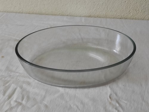 Ancien plat verre ovale - ancien,