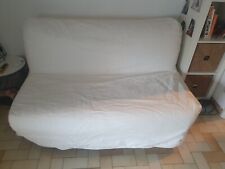 Canapé lit bz 2 places avec une housse blanche. 188cm x 140cm.
