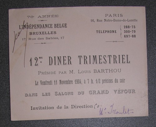 Invitation diner louis - invitation, barthou