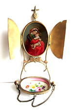 Napoleon III Brass Blessing, Porcelain Medallion The Virgin with the Raphael Chair