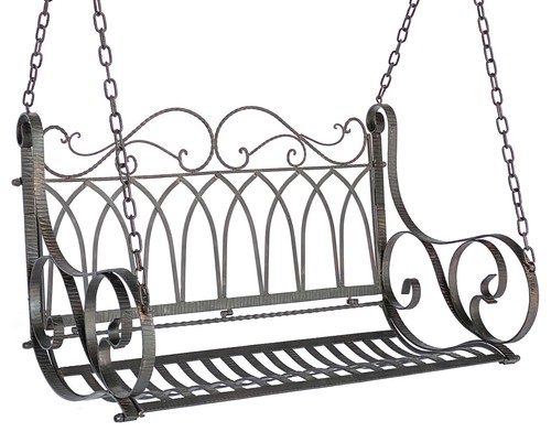 Banc suspendu métal marron