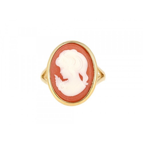 Bague camée rouge - rouge, cornaline