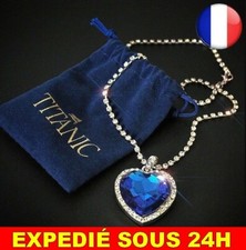 ✅ Pendentif Cœur De L'océan Bleu Titanic Collier Bijoux Symbole D'amour Eternel