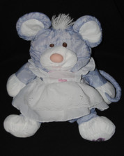 🐭Doudou souris bleu blanc