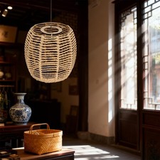 Abat-jour en rotin compatible