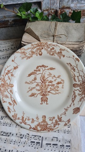 Ancienne assiette plate gien - ancienne,