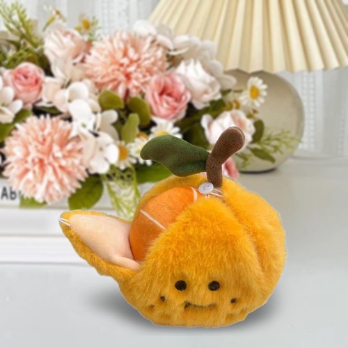 Porte clés orange peluche - orange, en