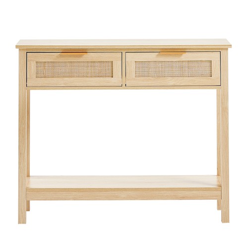 Table console rotin - console, naturel