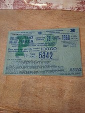 Ticket D Entrée Match Belgique - France 1960