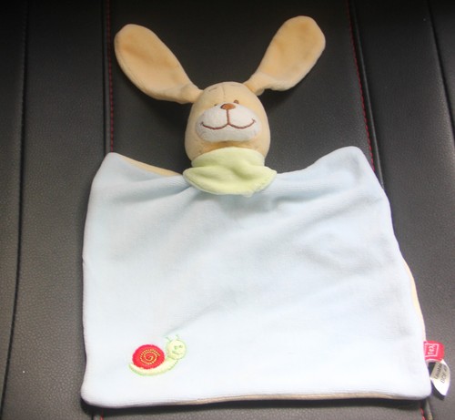 Doudou plat lapin chien - plat, bleu