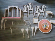 Barbie Sweet Roses Dining 1984 Mattel Flesh Color Furniture Parts Lot