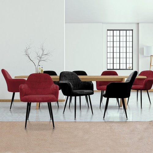 Chaises velours salle - , à