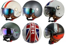 VIPER OPEN FACE RS-V19 SCOOTER MOTORCYCLE HELMET DUAL VISOR UNION ITALY TITANIUM