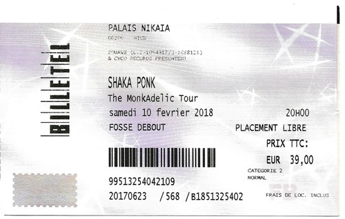 Billet concert shaka ponk nice - billet,