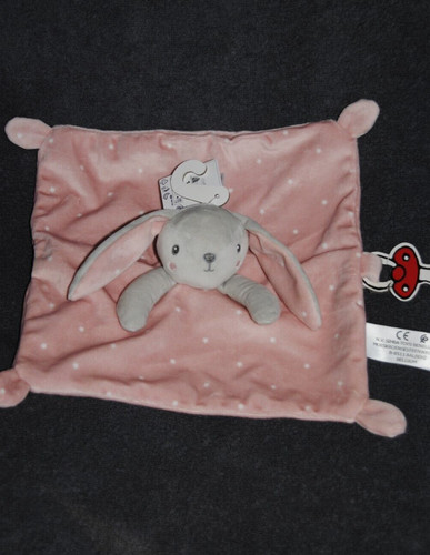 Doudou plat lapin - lapin, rose
