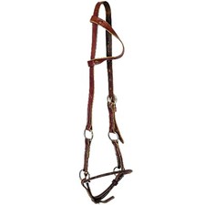 Unmarked Metal Nose Training One Ear Sidepull Bosal Bitless Bridle Hackamore
