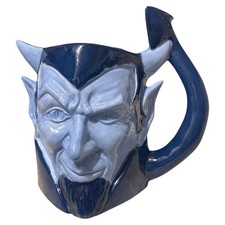 Ceramic  Blue DEVIL BUST PITCHER , flower pot