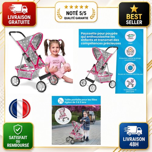 Poussette poupée kinderplay - poupée,