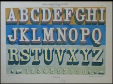 FRENCH ART NOUVEAU LETTERS - 1903 HELIOTYPE POCHOIR - TYPOGRAPHY, ALPHABET