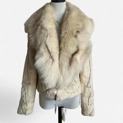 Veste fourrure blanche - en,
