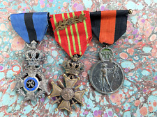 BELGIUM 3 MEDAL BAR WW1 ORDER OF LEOPOLD II WAR CROSS YSER