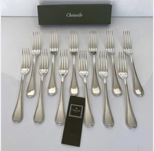 ENSEMBLE DE 12 FOURCHETTES A DINER EN METAL ARGENTE CHRISTOFLE  MALMAISON