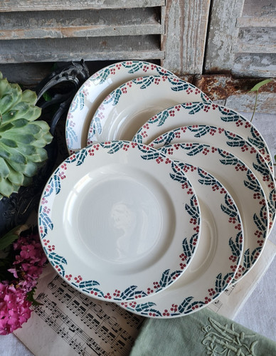 Anciennes assiettes plates - anciennes,