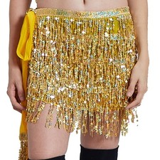Jupe à Paillette Ceinture de Danse Écharpe de Hanche Orientale Foulard Frange...