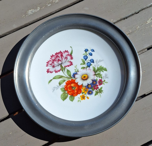 Assiette décorative étain - décorative,